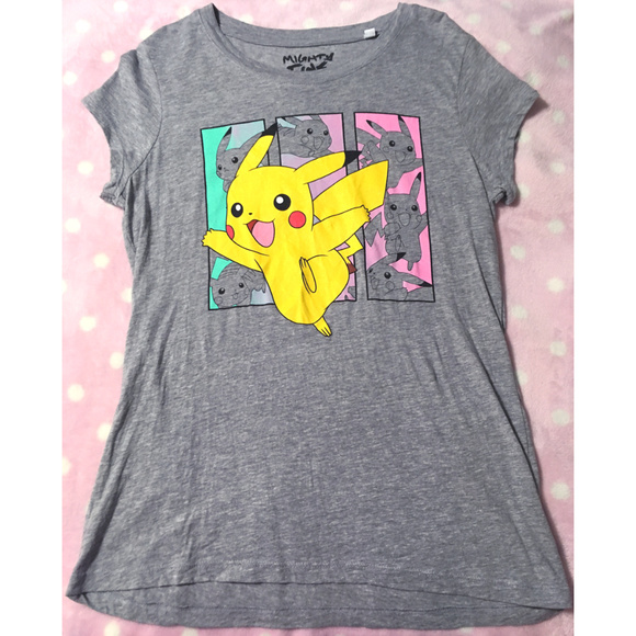 Mighty Fine Tops - Pokemon Pikachu Womens/Juniors Pastel Babydoll Tee